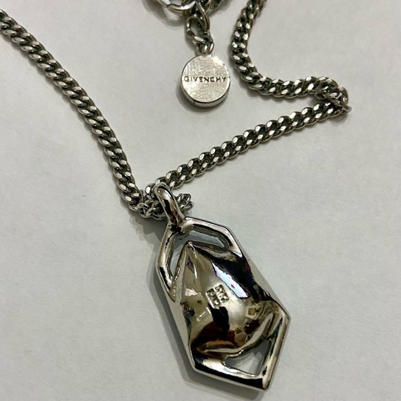 Vintage Givenchy Blue Crystals-Silver 18-inch Pendant Necklace - Picture 4 of 10